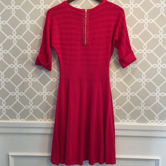 COPY - Eliza J Hot Pink Fit & Flare Sweater Dress Small - Picture 5 of 9